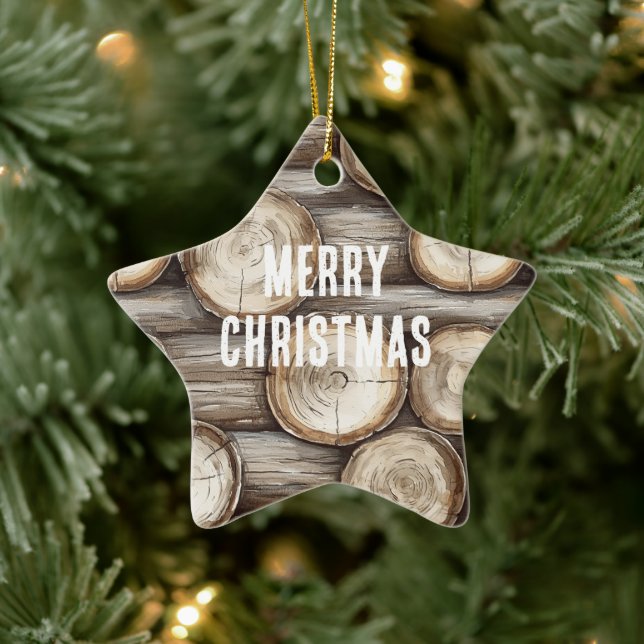 Ornement En Céramique Cabine de bois Noël (Arbre)