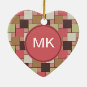 Ornement En Céramique Cabinet d'épice géométrique