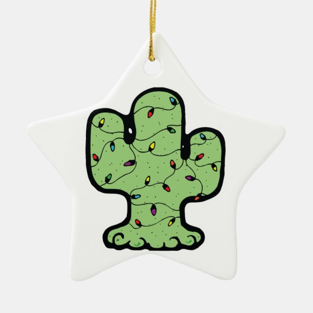 Ornement En Céramique cactus de Noël (Devant)