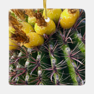 Ornement En Céramique Cactus du désert en fleurs Joyeux Noël