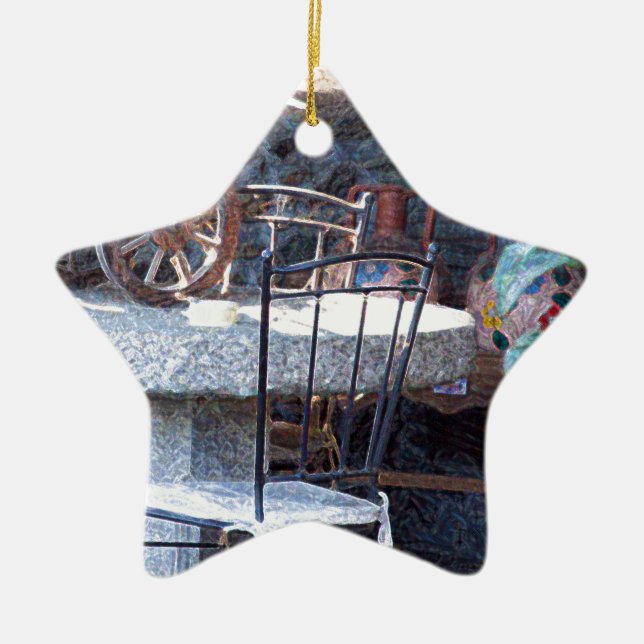 Ornement En Céramique Cactus espagnol et vie morte (Devant)