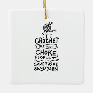 Ornement En Céramique Cadeau Crochet Crocheter