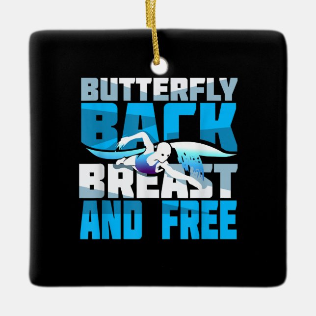 Ornement En Céramique Cadeau De Baignade Pour Nageur (Devant)