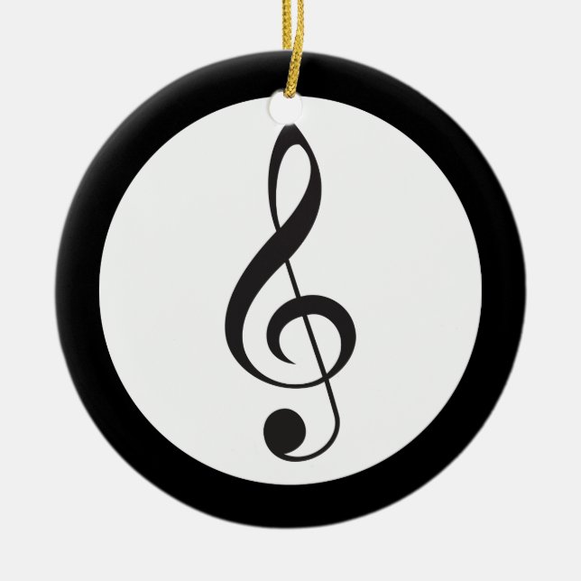 Ornement En Céramique Cadeau de musicien de souvenir de clef triple de (Devant)