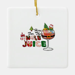 Ornement En Céramique Cadeau De Noël Ici Pour Jus De Jingle