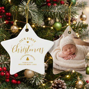 Ornement En Céramique Cadeau de Noël personnalisé pour les premiers Noël