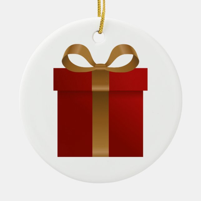 Ornement En Céramique Cadeau de Noël Red Holiday (Devant)