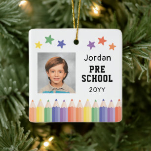 Ornement En Céramique Cadeau de photo d'école personnalisé pour enfants