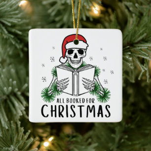 Ornement En Céramique Cadeau drôle de lecture de Noël pour amateur de li