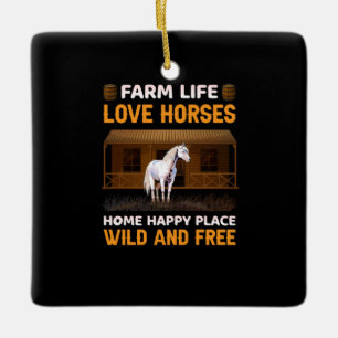 Ornement En Céramique Cadeau équestre Farm Life Love Hores