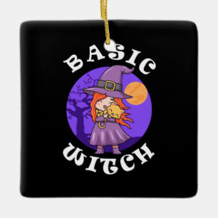 Ornement En Céramique Cadeau Halloween Sorcière de base