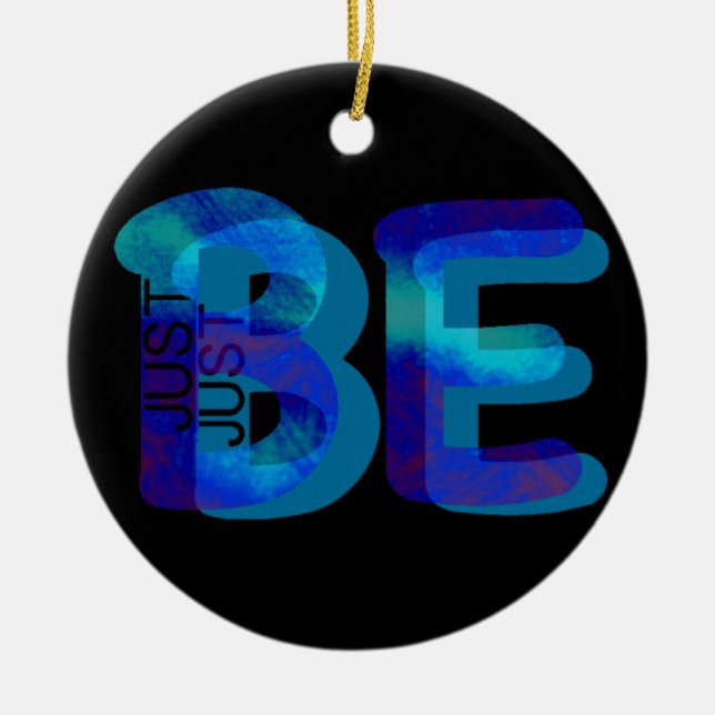 Ornement En Céramique Cadeau Mindfulness JUSTE BE Neon Blue 3D peut ajou (Devant)