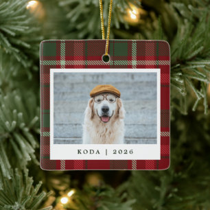 Ornement En Céramique Cadeau photo de chien écossais Noël