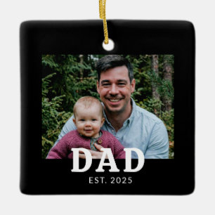 Ornement En Céramique Cadeau Photo Papa Fondé 