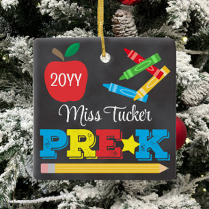 Ornement En Céramique Cadeau pour l'enseignant de pré-maternelle Tableau