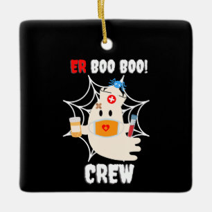 Ornement En Céramique Cadeau Spider Boo Crew Nurse Halloween mignonne
