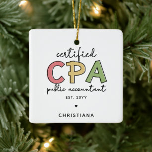 Ornement En Céramique Cadeaux comptables publics certifiés CPA personnal