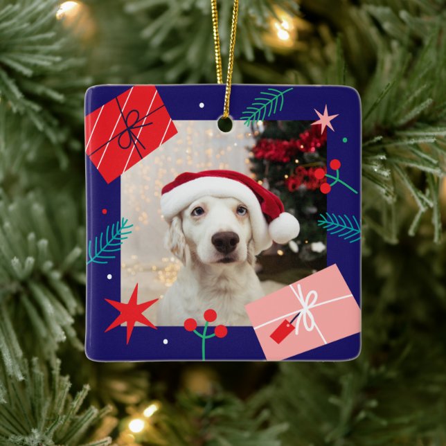 Ornement En Céramique cadeaux de Noël (ajoutez votre propre photo) en cé (Arbre)