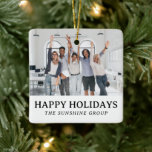 Ornement En Céramique Cadeaux De Noël Professionnels Personnalisés Pour<br><div class="desc">Montrez votre appréciation de cette saison des Fêtes avec les Cadeaux de Noël Professionnels Personnalisés Pour Clients Ornement Céramique. Parfait pour les cadeaux promotionnels, cet ornement offre une touche sophistiquée et classe aux gestes de vacances de votre entreprise. Le design noir et blanc offre une esthétique élégante et minimaliste qui...</div>