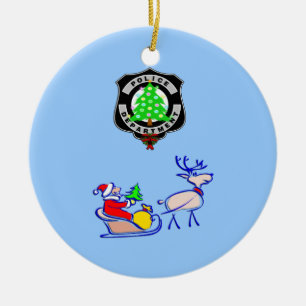 Ornement En Céramique Cadeaux de police de Noël