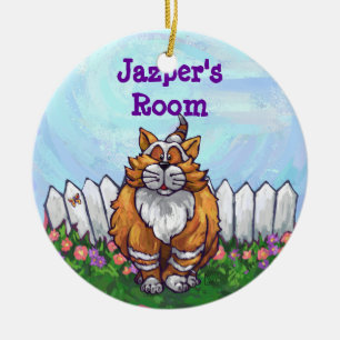 Ornement En Céramique Cadeaux et accessoires de chats de gingembre