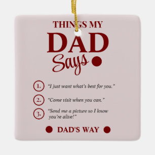 Ornement En Céramique Cadeaux personnalisés pour papa Noël Choses que mo