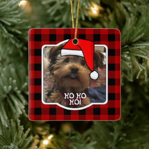 Ornement En Céramique Cadre Photo Personnalisé Pays Buffalo Rouge Check 