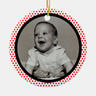 Ornement En Céramique Cadres photo à découpe noire avec points rouges