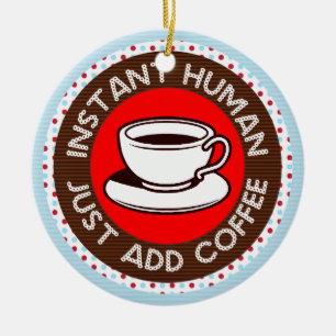 Ornement En Céramique Café drôle indiquant l'ornement de Noël