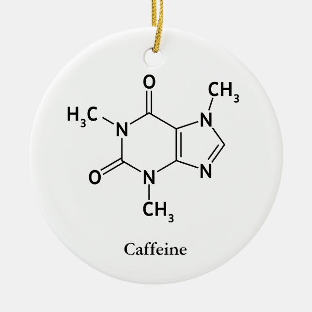 Ornement En Céramique Caffeine Molecule Chemistry Cute Coffee Lovers (Devant)