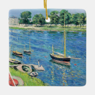Ornement En Céramique Caillebotte - Seine à Argenteuil, Bateaux à l'ancr