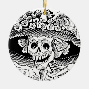 Ornement En Céramique Calavera Garbancera (Catrina) par José Posada