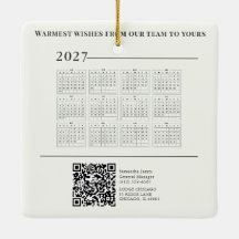 Calendrier 2027 Cabane de Noël Code QR Entreprise