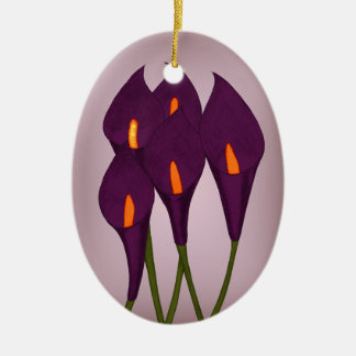 Ornement En Céramique Calla Lilies (violet) (Affichette de porte)