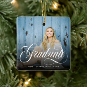 Ornement En Céramique Calligraphie blanche moderne Diplôme photo