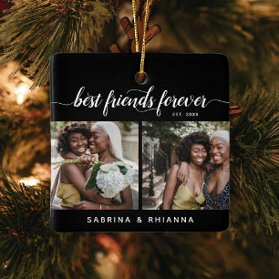 Ornement En Céramique Calligraphie Meilleurs amis Forever 4 Collage phot