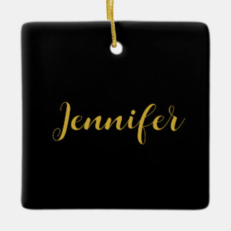 Ornement En Céramique Calligraphie minimaliste moderne Nom Black Gold