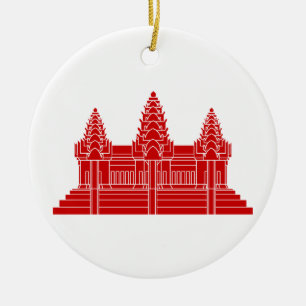Ornement En Céramique Cambodgien d'Angkor Vat/drapeau de Khmer