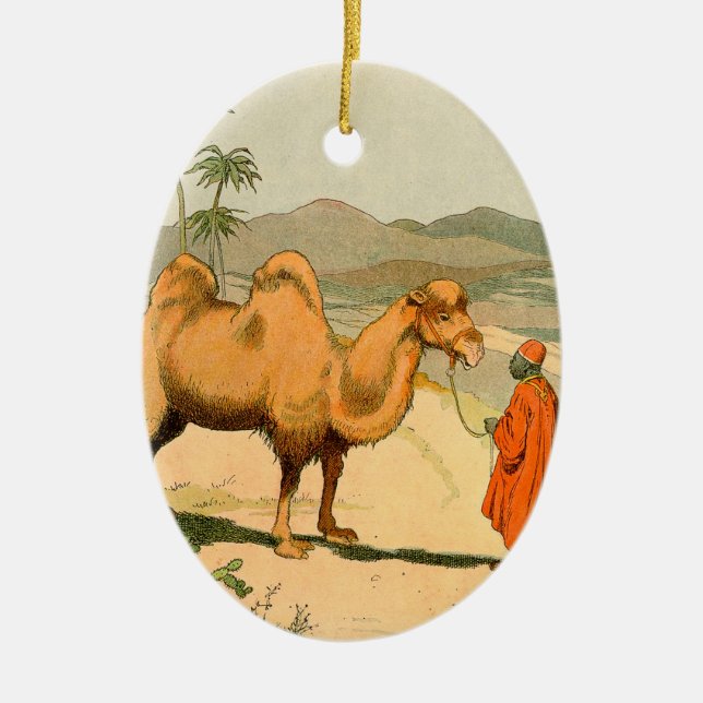 Ornement En Céramique Camel à double Humpe dans le désert (Devant)