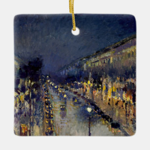 Ornement En Céramique Camille Pissarro - Boulevard Montmartre la nuit