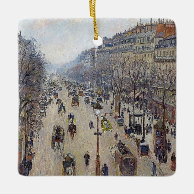 Ornement En Céramique Camille Pissarro - Boulevard Montmartre, matin (Devant)