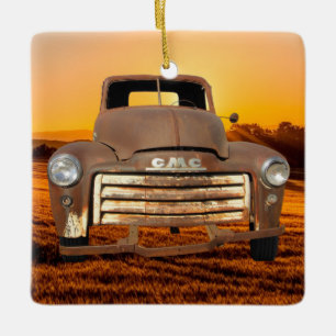 Ornement En Céramique Camion d'antiquité Camion Vintage Camion de ferme