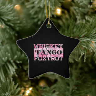 Ornement En Céramique Camion rose Foxtrot Tango Whiskey Militaire