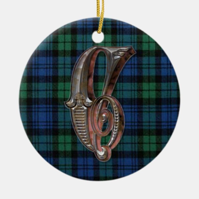 Ornement En Céramique Campbell Plaid Monogram (Devant)