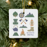 Ornement En Céramique Camping Souvenir personnalisé Campeurs photo<br><div class="desc">Ajoutez facilement le nom de votre terrain de camping favori et l'état dans lequel il se trouve sur le devant et votre photo préférée de votre voyage de camping sur le dos pour créer votre propre ornement souvenir camping arbre de Noël ou ajoutez un nom de famille ou un autre...</div>