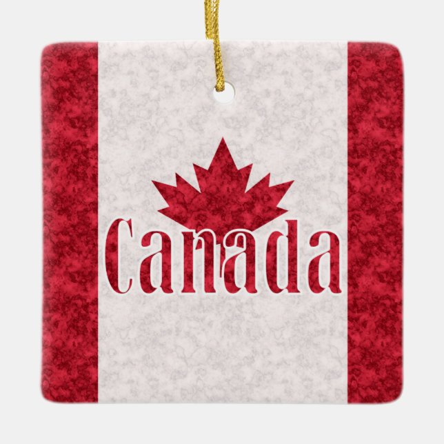 Ornement En Céramique Canada, douche drapeau (Devant)