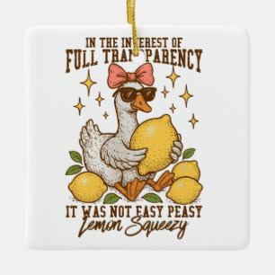 Ornement En Céramique Canard sassy aux citrons et torsion d'Humour
