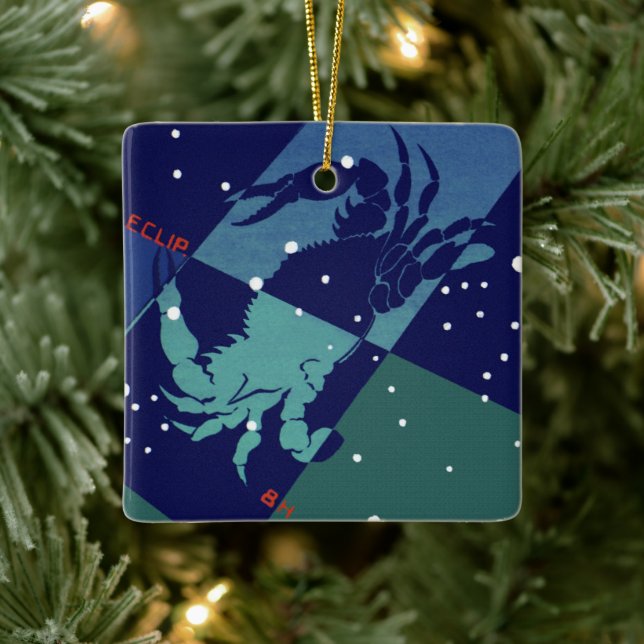 Ornement En Céramique Cancer Constellation de crabe Astrologie zodiaque  (Arbre)
