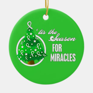 Ornement En Céramique Cancer du poumon Miracles de Noël