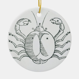 Ornement En Céramique Cancer (le crabe) une illustration du 'poétique